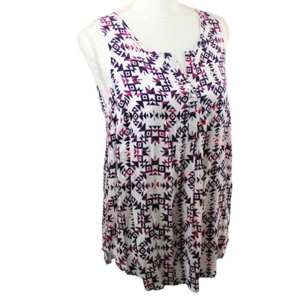 Tribal Jeans Aztec Geometric Style Tunic Size Medium - Picture 2 of 8